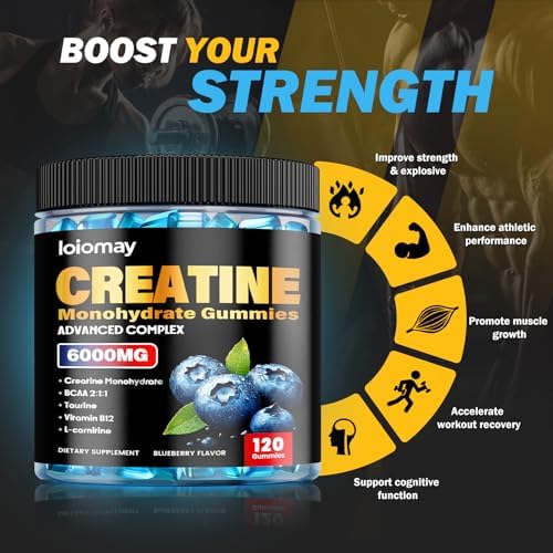 Loiomay creatine gummies nutritional facts supplement panel label