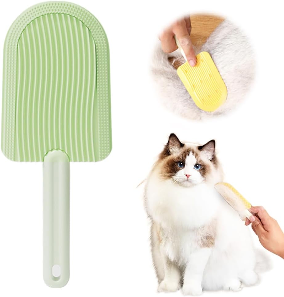 Runsgo Cat Tongue Comb,2024 New Cat Tongue Brush,Pet Ice Cream Massage Comb,Double-Sided Brush Head Design,Help Cats Remove Floating Hair (Yellow) - Image 10