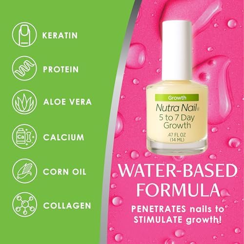 Clear nail growth oil providing assistance with stronger and thicker nails