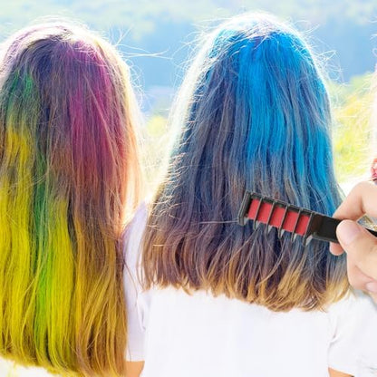 Kids enjoying colorful hair styling with VidFair temporary hair dye