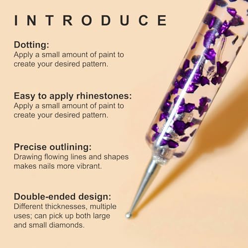 Variety of stainless steel dotting pen sizes for manicure