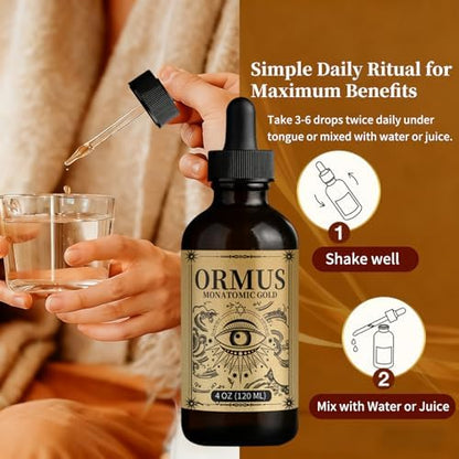 Ljoqm Ormus Gold Oil Pineal Gland 4 ounce size comparison
