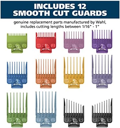 Full view of 14 piece Wahl clipper guard organization kit