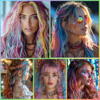 Washable temporary hair color kit packaging for kids and adults