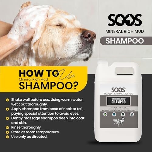 Dog enjoying a bath with Soos Pets Mineral Rich Mud Shampoo