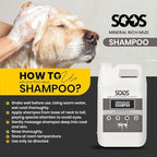 Dog enjoying a bath with Soos Pets Mineral Rich Mud Shampoo