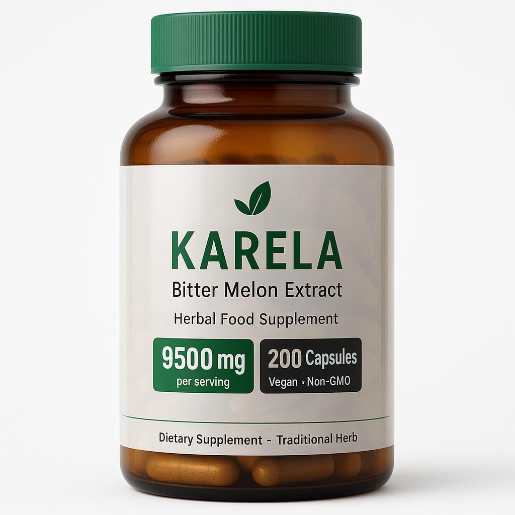 Healthfare Karela Bitter Melon Extract 9500mg bottle front view premium herbal supplement