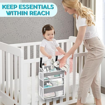Side profile of Ofiray-home hanging storage with side pockets