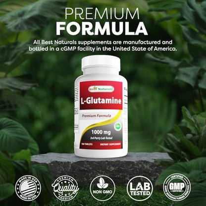 Best Naturals L-Glutamine 1000mg tablets for gym recovery