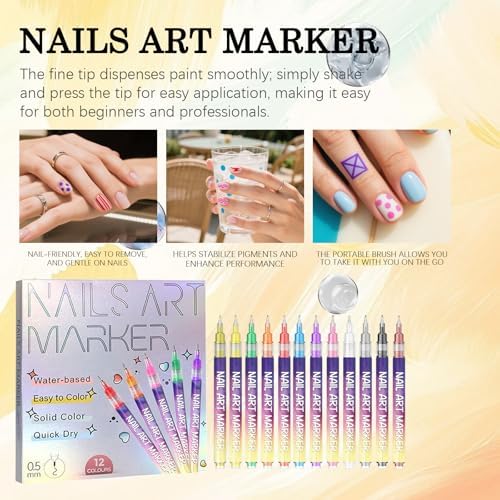 Full set of Dujuanus nail art markers in retail packaging