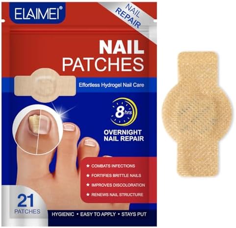 Close up of hydrogel toenail patches showing the breathable fabric design.