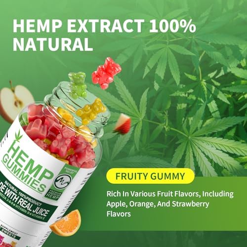 Fruity flavored hemp gummy bear supplement texture