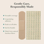 Biodegradable first aid strips showcasing the flexible breathable texture of bamboo viscose