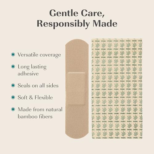 Biodegradable first aid strips showcasing the flexible breathable texture of bamboo viscose