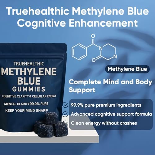 TrueHealthic Methylene Blue Gummies resealable bag packaging details