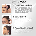 Close up of Thick Fiber Dark Brown powder texture