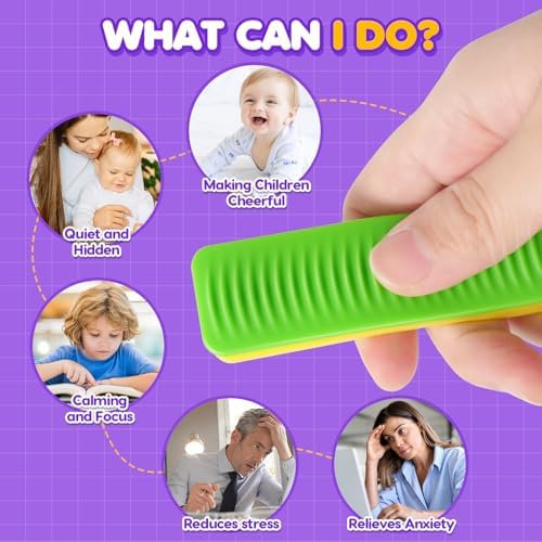 Lesong 8 pack textured silicone fidget strips