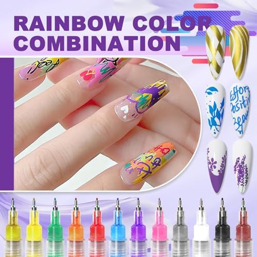 Close up of QEXA nail art markers showing 0.5 millimeter precision tip