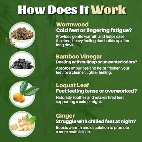 Natural bamboo vinegar and ginger foot patches for overnight stress relief