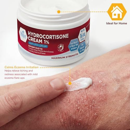 Med Pride 454 gram bulk jar of hydrocortisone for clinical and home use.