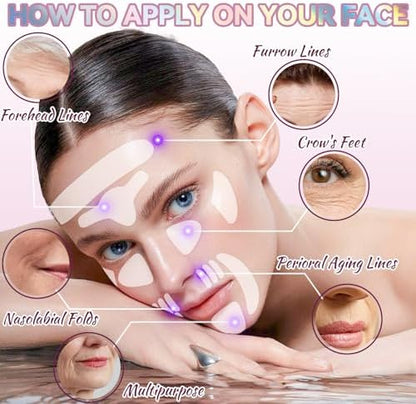 Overnight anti aging face patches placed around the eyes to target fine crow's feet lines