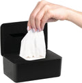 QBXMY7 diaper wipes dispenser front view black container