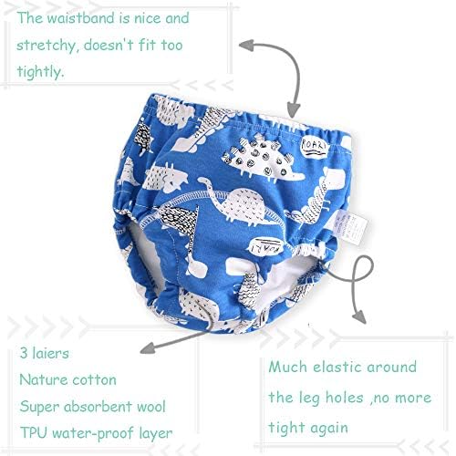 Side view showing the elastic waistband of U0U toddler toilet training pants.