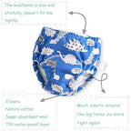 Side view showing the elastic waistband of U0U toddler toilet training pants.