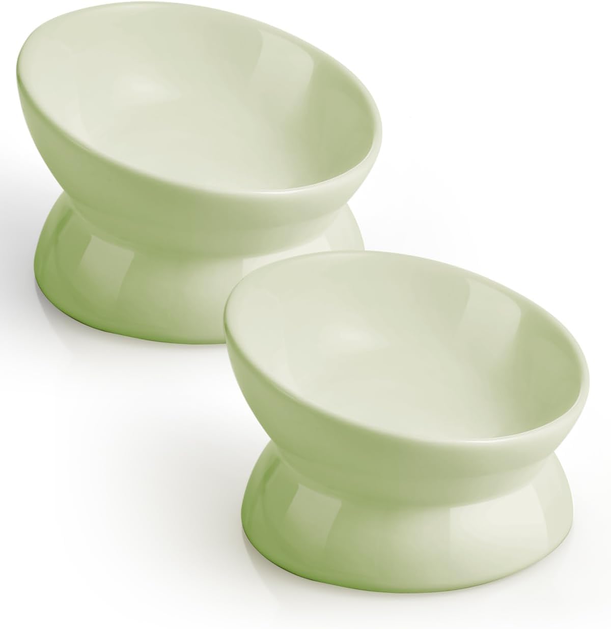 Elevated Cat Food Bowl, 5 Oz Ceramic Raised and Tilted Water Bowl, Anti Vomiting and Protect Pets' Spines Dishes for Small Dog, Fat Faced Cat, Kitten (White, 1 Pack) - Image 14