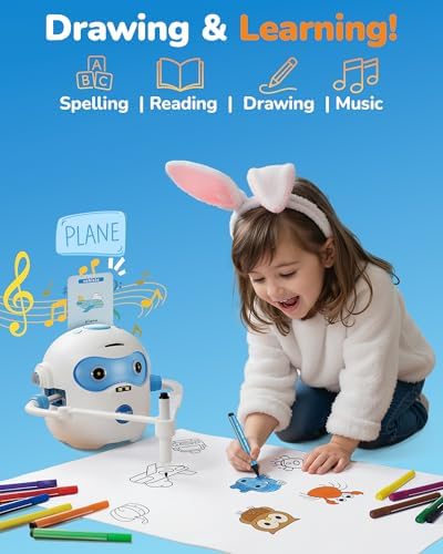 Rechargeable four in one learning machine guiding a child step by step with markers