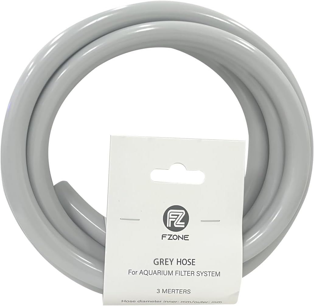 FZONE Aquarium Tubing 3M Class Grey front view of flexible 12/16mm filter hose.