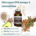 Organic Dreaming Igennus Ultra Pure EPA Omega 3 bottle showing supplement facts label