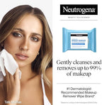 Fragrance-free cleansing towelettes for sensitive skin and eyes daily use