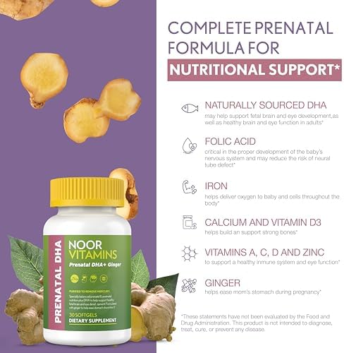 Noor Vitamins halal prenatal softgels nutritional facts panel