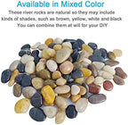 Close up of glossy multi colored river gravel