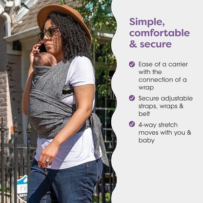 Boppy ComfyFit Adjustable Baby Carrier, 8-35lbs, Heathered Gray, Hybrid Carrier, Newborn to Toddler with Adjustable Straps & Comfort of A Baby Wrap - Image 3