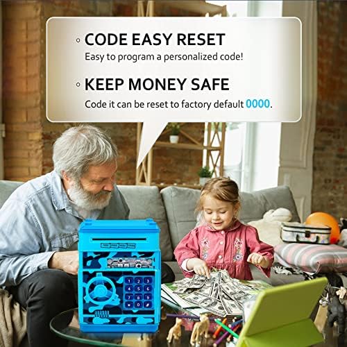 Vcertcpl kids safe money jar showing the automatic paper bill grab slot pulling cash inside