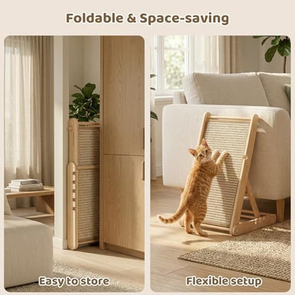L-shaped space-saving furniture protector scratcher placed near a living room sofa