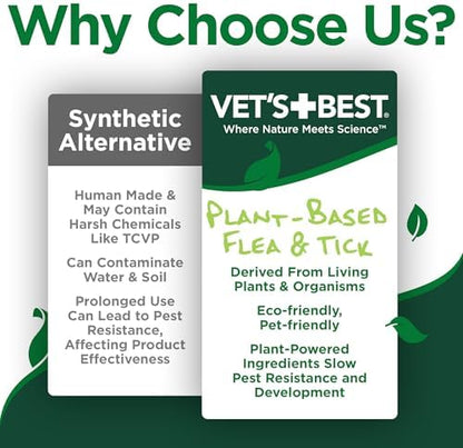 Vet's Best cotton spice scent flea treatment foam product label