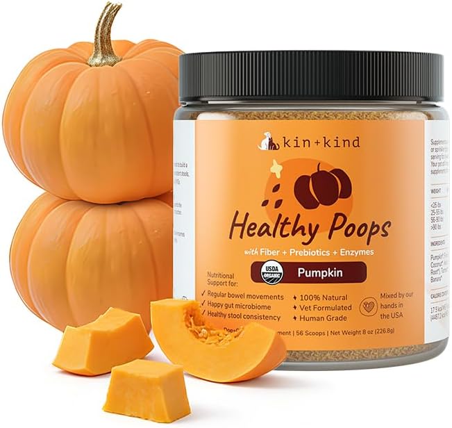 kin+kind Healthy Poops - USDA Organic Pumpkin Powder for Dogs and Cats - Prebiotic Pumpkin Powder, Supports Probiotic Activity - 4 oz - Image 11
