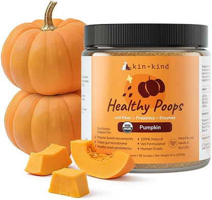 kin+kind Healthy Poops - USDA Organic Pumpkin Powder for Dogs and Cats - Prebiotic Pumpkin Powder, Supports Probiotic Activity - 4 oz - Image 11