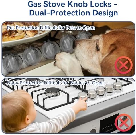 Child safety stove guard kit for home kitchen