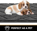 The textured non-slip natural thermoplastic rubber backing of the charcoal dog runner.