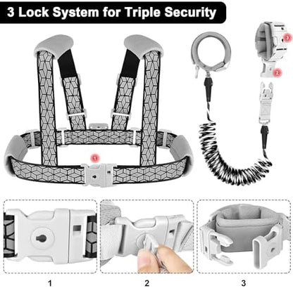Gloglow Accmor 4-in-1 safety harness showing shoulder strap adjustment
