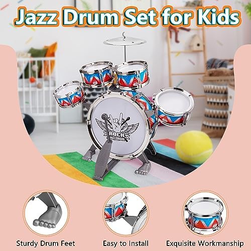 CHADRIGIVS rock drum kit for children displaying the complete interactive assembly