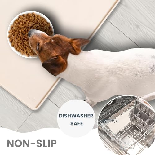 WePet silicone pet mat holding pet bowls