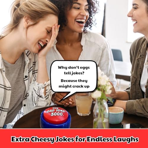 The Dad Joke 3000 audio humor gadget side view showing compact dimensions
