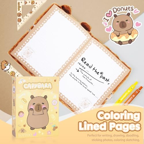 Yoytoo plush diary with 160 lined pages interior view