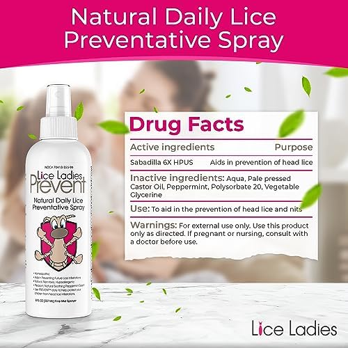 Back label of Lice Ladies Prevent showing homeopathic ingredients