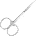 Staleks Exclusive 22 Type 1 Cuticle Scissors front view showing magnolia engraving and straight handles for professional manicures.